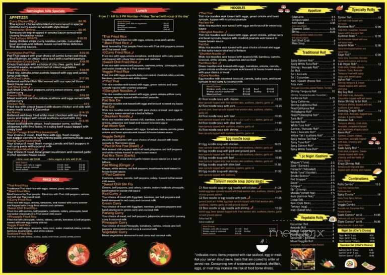 Thai Basil - Farmington Hills, MI menu_pic