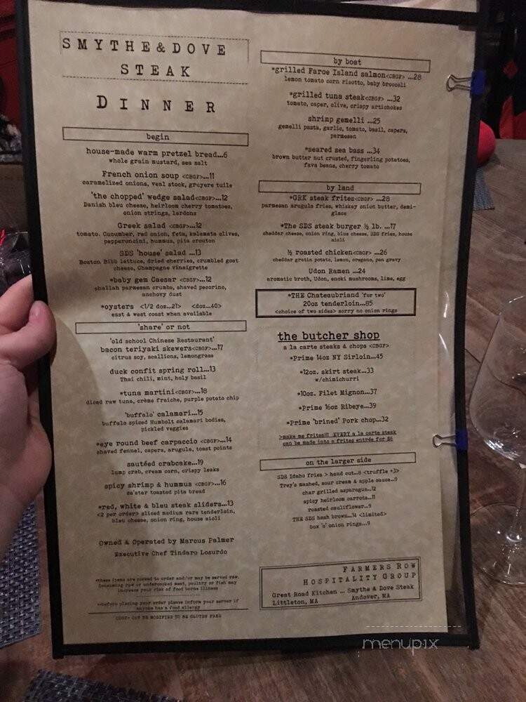 Smythe & Dove - Andover, MA menu_pic