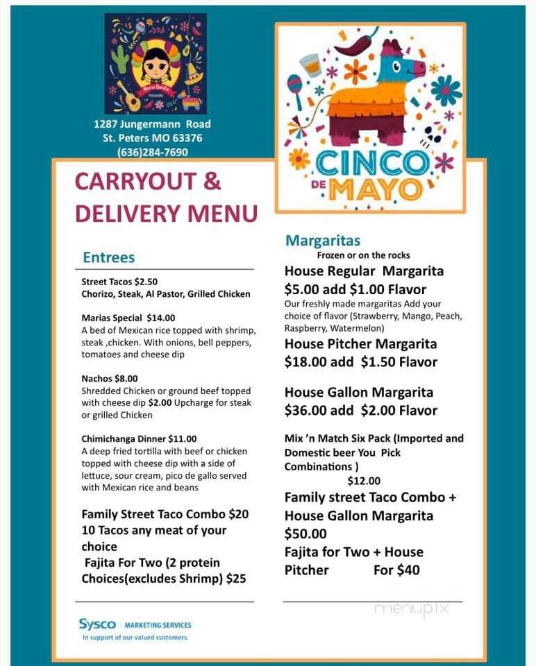 Maria Bonita Mexican Grill - Saint Peters, MO menu_pic