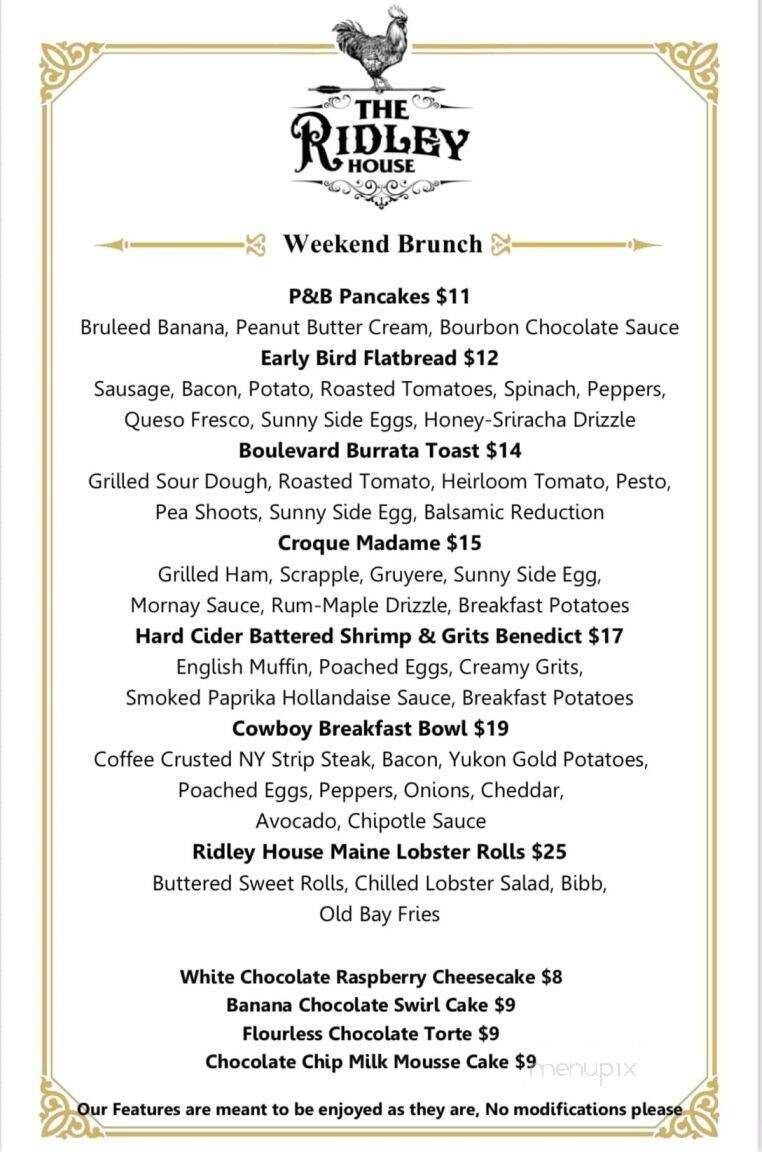 The Ridley House - Holmes, PA menu_pic