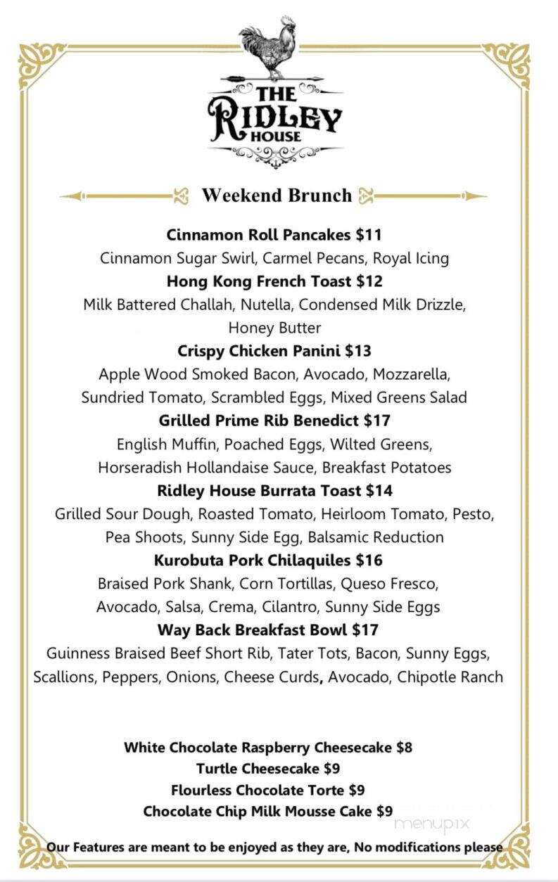 The Ridley House - Holmes, PA menu_pic