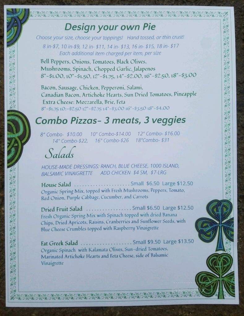 Shenanigans - Eureka, CA menu_pic