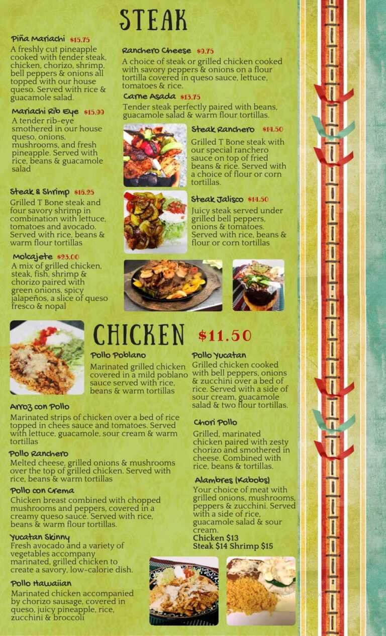 Mariachi Mexican Restaurant Bar and Grill - Washington, IL menu_pic
