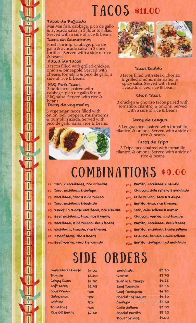 Mariachi Mexican Restaurant Bar and Grill - Washington, IL menu_pic