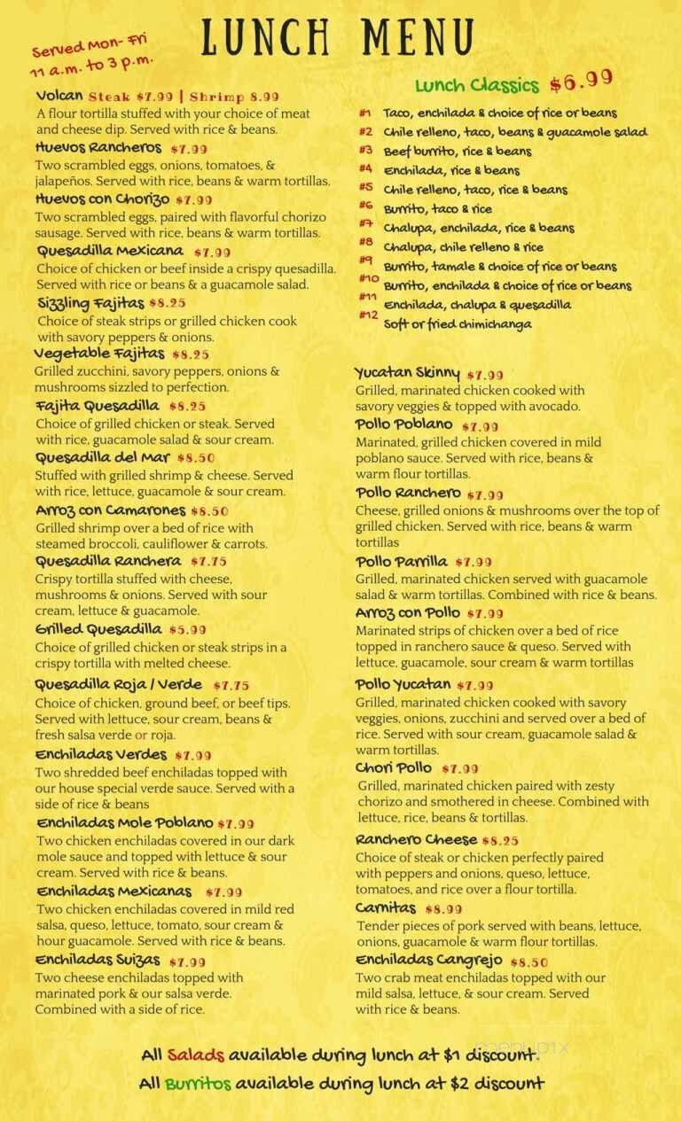 Mariachi Mexican Restaurant Bar and Grill - Washington, IL menu_pic