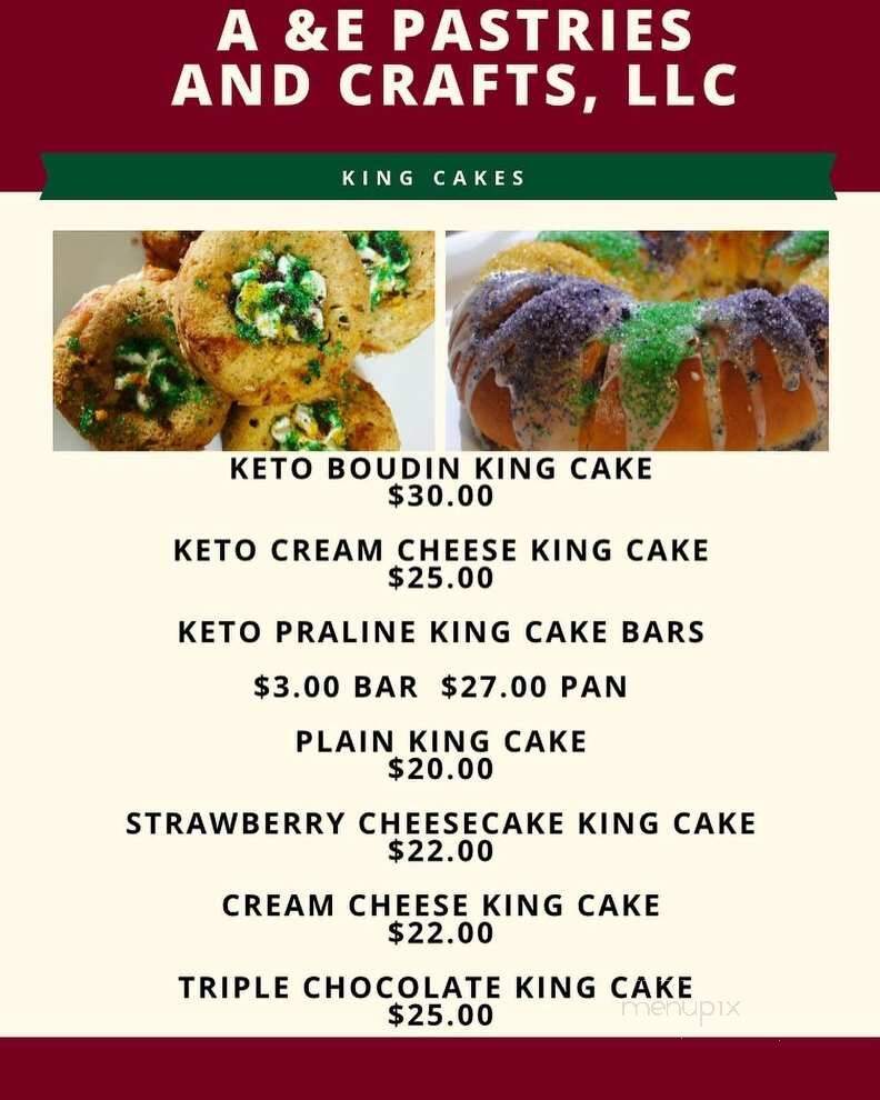 A and E Pastries and Crafts - Walker, LA menu_pic