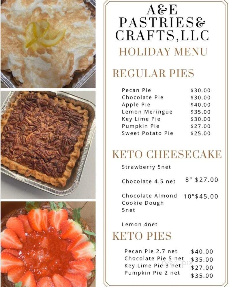A and E Pastries and Crafts - Walker, LA menu_pic