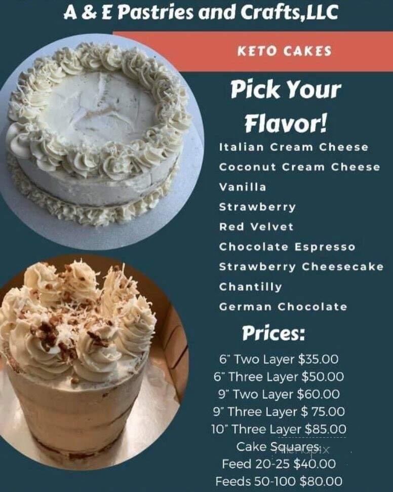 A and E Pastries and Crafts - Walker, LA menu_pic