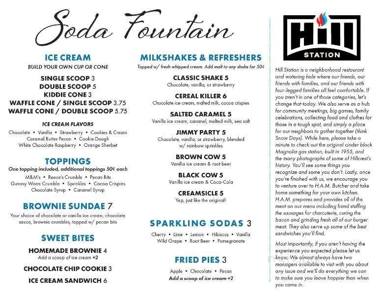 Hill Station - Little Rock, AR menu_pic