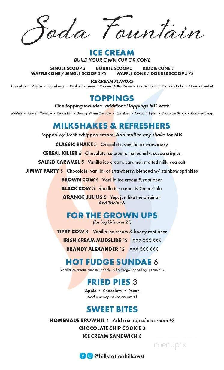 Hill Station - Little Rock, AR menu_pic