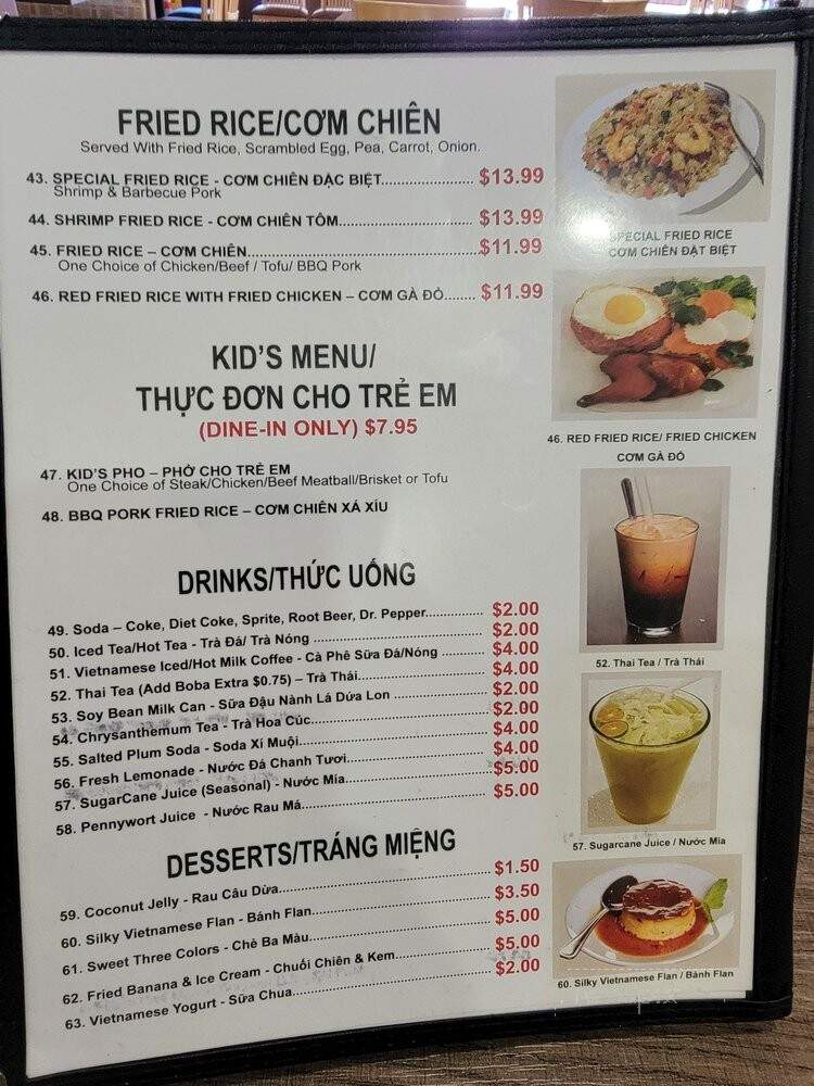 Pho Mai - Chandler, AZ menu_pic