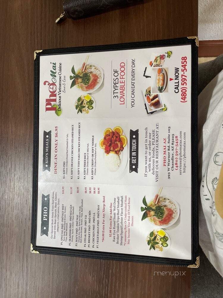 Pho Mai - Chandler, AZ menu_pic