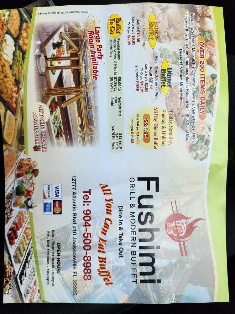 Yi Liu Hotpot Sushi BBQ - Jacksonville, FL menu_pic