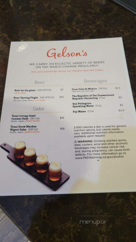 Gelson's Wine Bar - Los Angeles, CA menu_pic