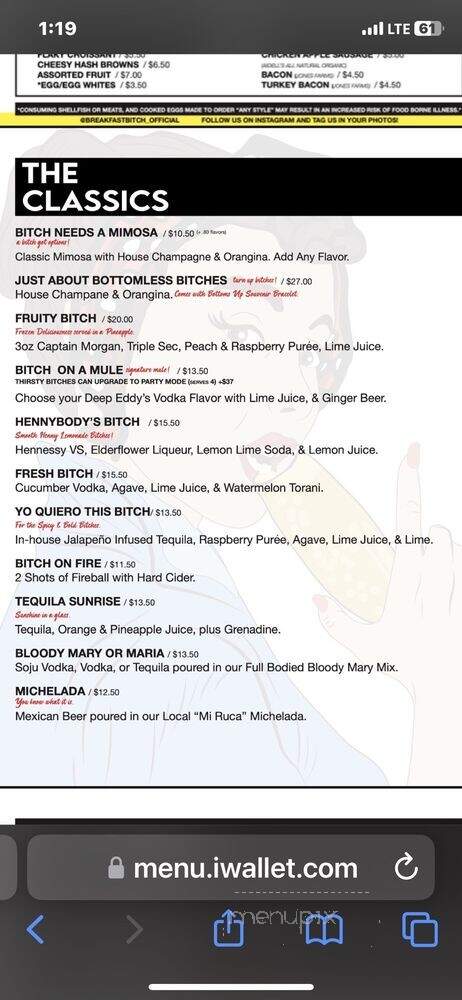 Breakfast Bitch - Phoenix, AZ menu_pic
