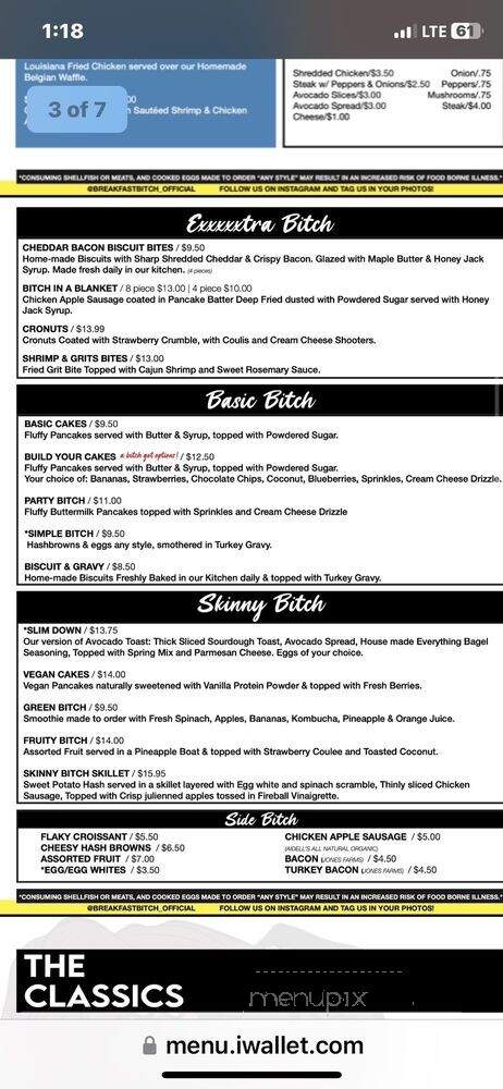 Breakfast Bitch - Phoenix, AZ menu_pic