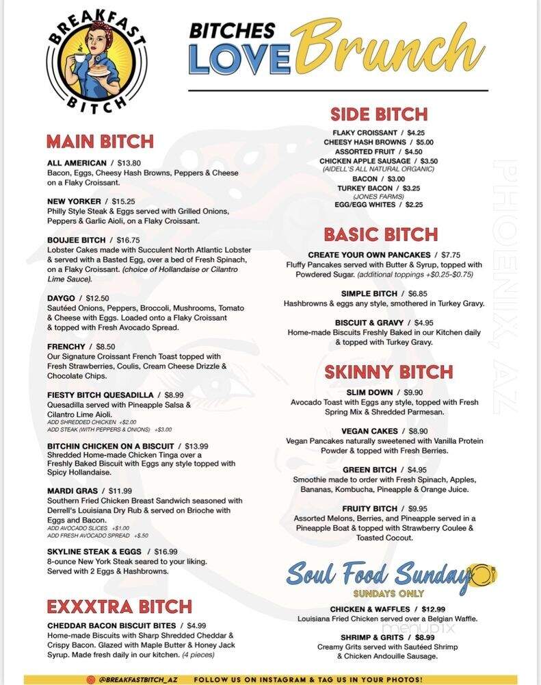 Breakfast Bitch - Phoenix, AZ menu_pic