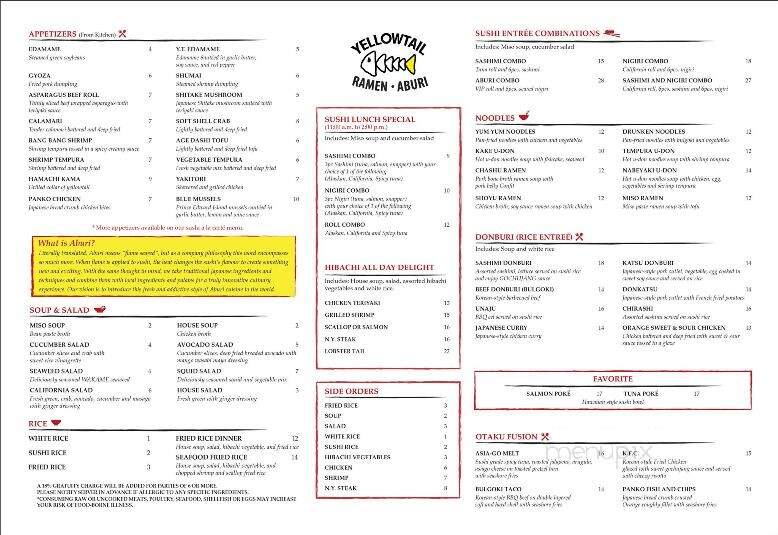 Yellowtail Ramen & Aburi - Clarksville, TN menu_pic