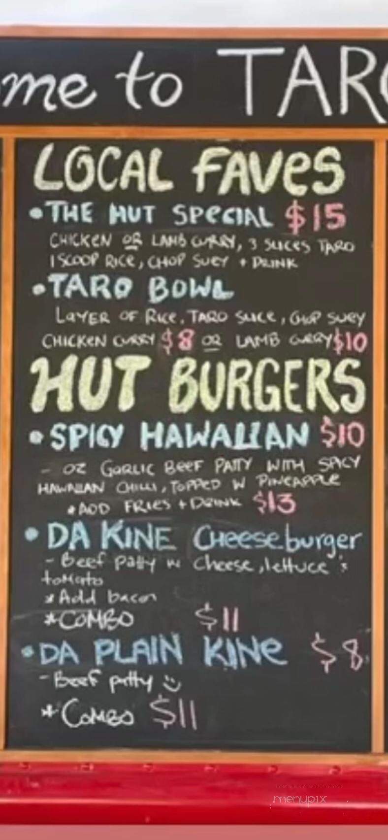 Taro Hut - Kahuku, HI menu_pic