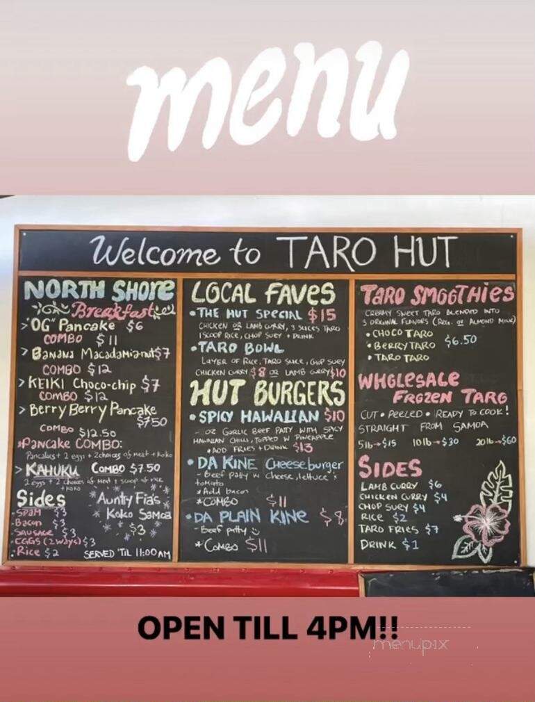 Taro Hut - Kahuku, HI menu_pic