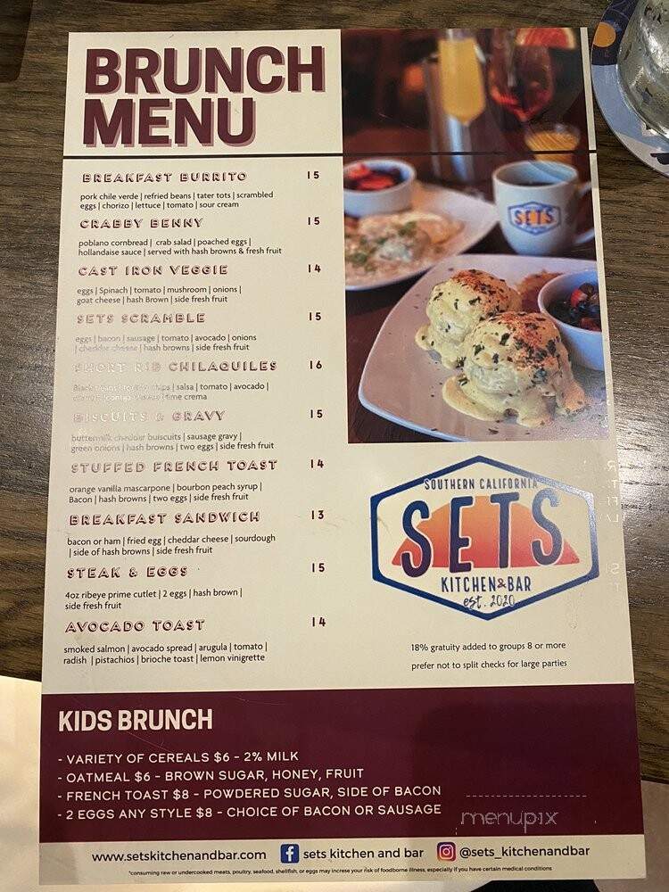 Sets Kitchen & Bar - San Marcos, CA menu_pic