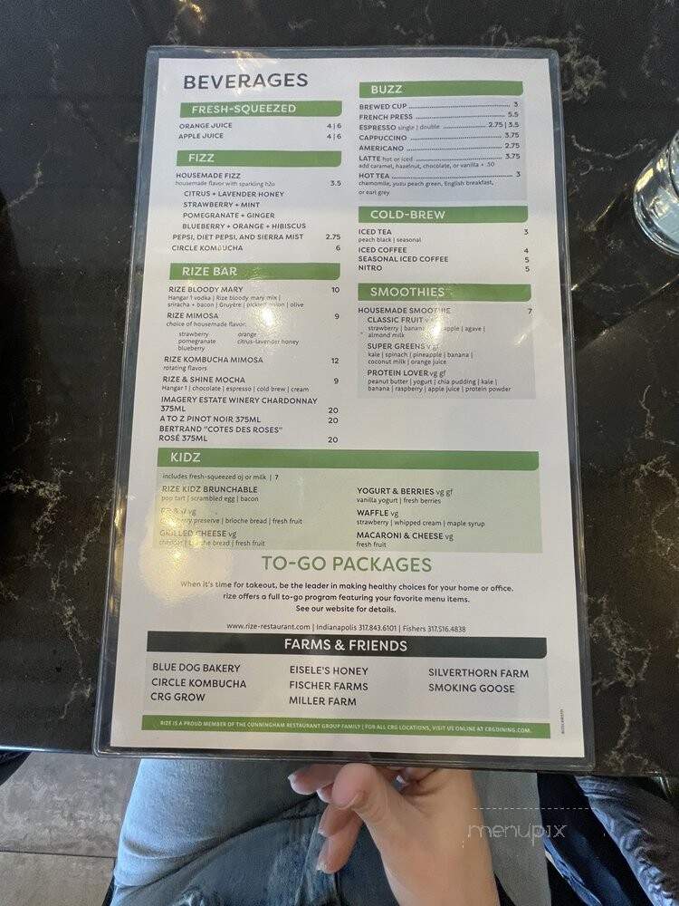 Rize - Carmel, IN menu_pic
