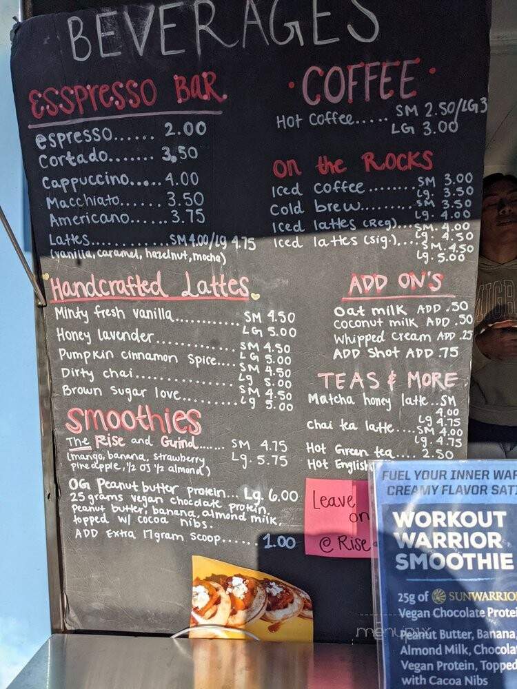 Rise and Grind Coffee - La Mesa, CA menu_pic