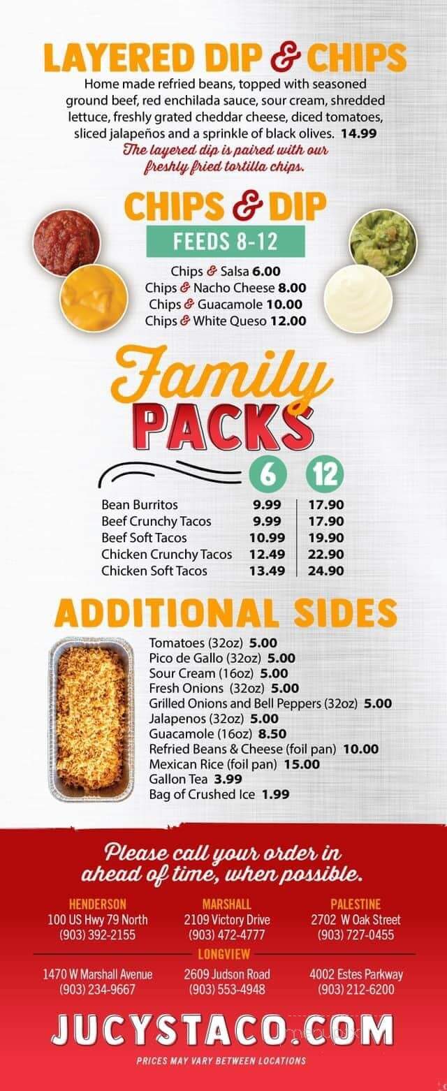 Jucy's Taco - Henderson, TX menu_pic