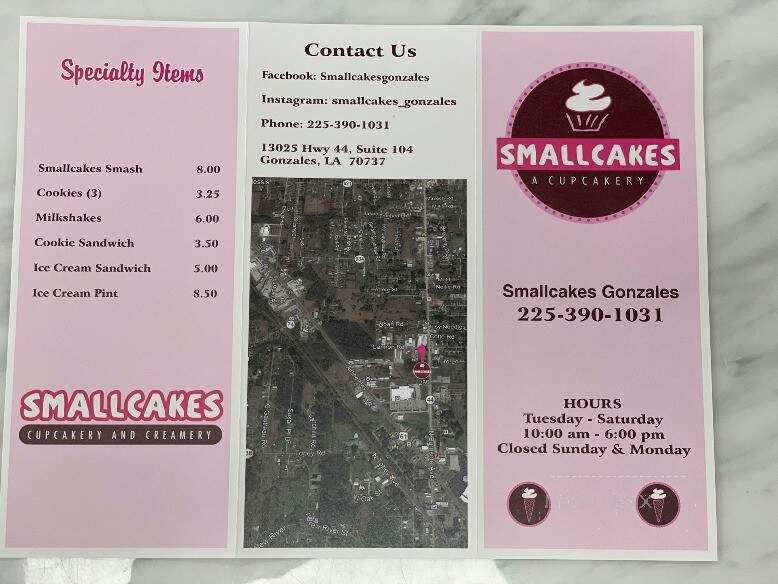 Smallcakes Cupcakery and Creamery - Gonzales, LA menu_pic