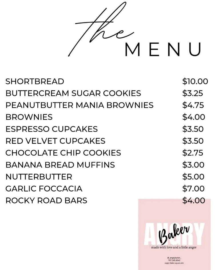 Angry Baker - Lakeport, CA menu_pic