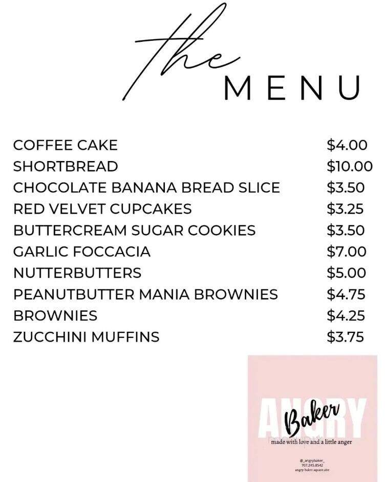 Angry Baker - Lakeport, CA menu_pic