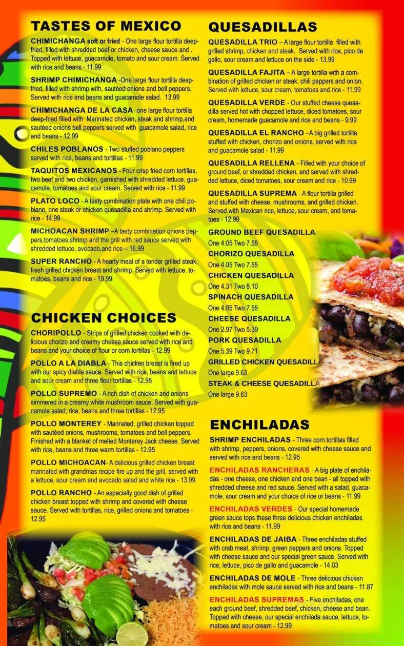 Las Maracas - East Jordan, MI menu_pic
