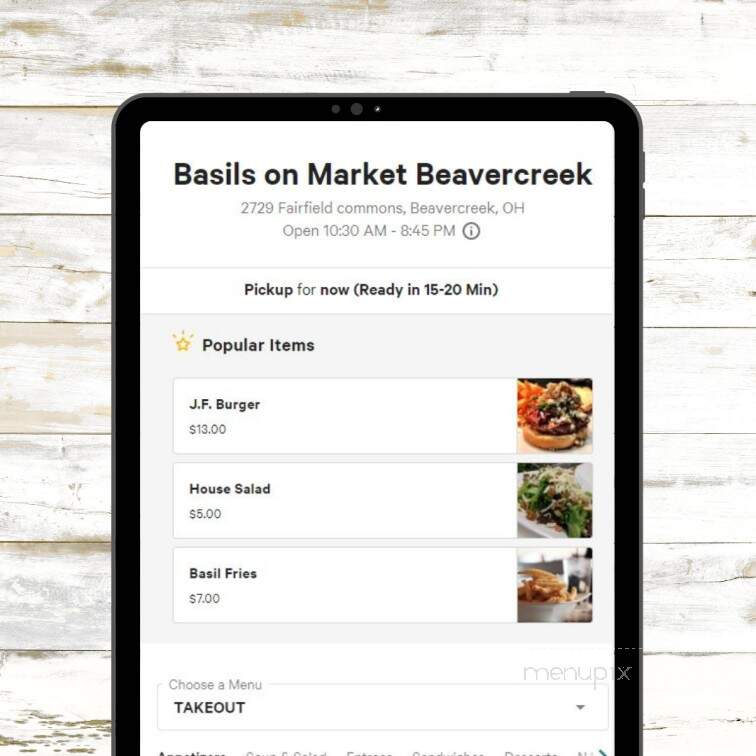 Basil's on Market - Beavercreek, OH menu_pic