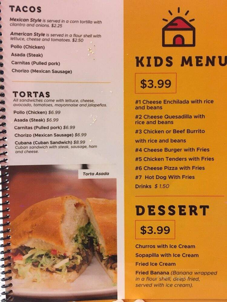 Casa Amigos - Paint Lick, KY menu_pic