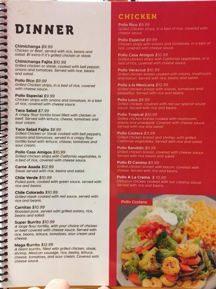 Casa Amigos - Paint Lick, KY menu_pic