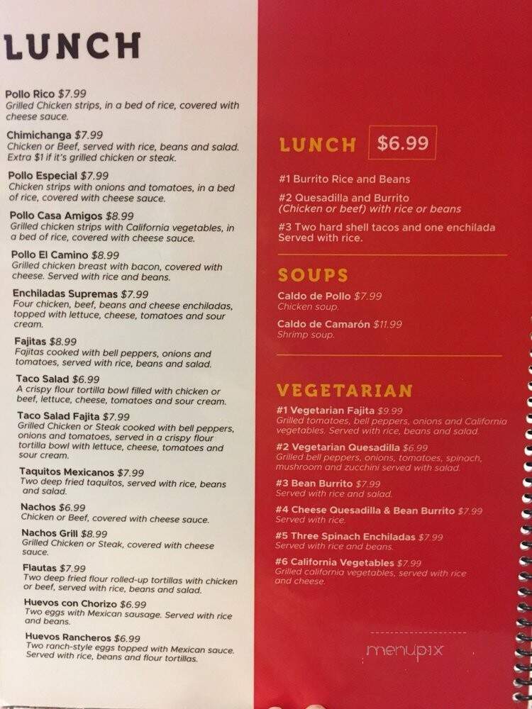 Casa Amigos - Paint Lick, KY menu_pic