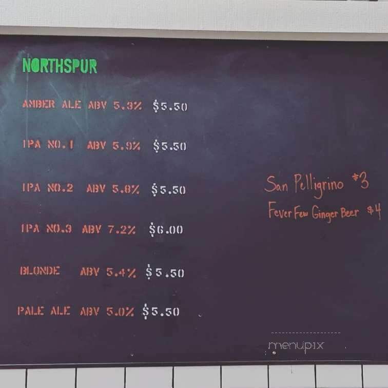Northspur Brewing Company - Willits, CA menu_pic