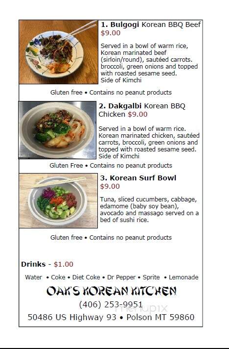 Oaks Korean Kitchen - Polson, MT menu_pic