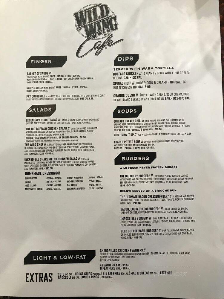 Wild Wing Cafe - Aiken, SC menu_pic