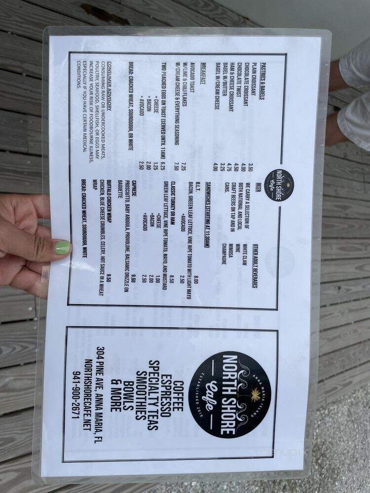 North Shore Cafe - Anna Maria, FL menu_pic