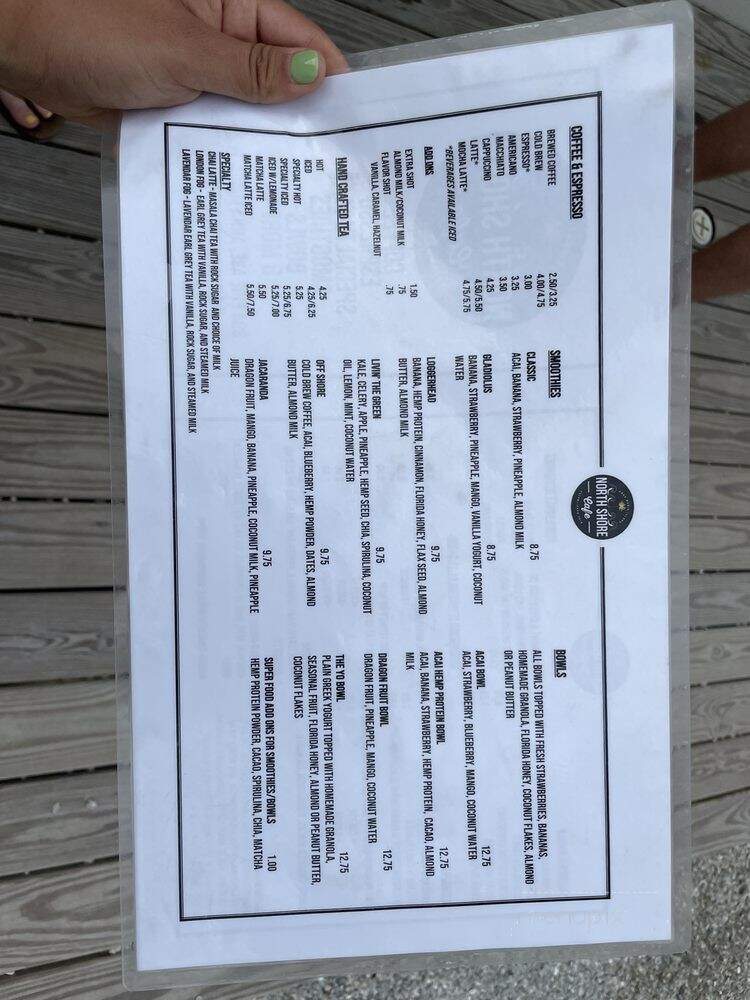 North Shore Cafe - Anna Maria, FL menu_pic