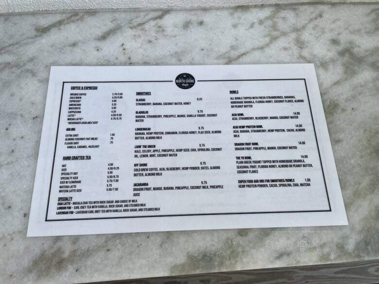 North Shore Cafe - Anna Maria, FL menu_pic