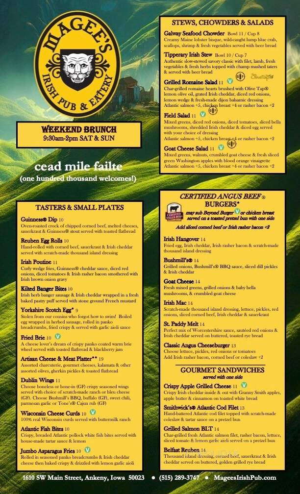 Magee's Irish Pub & Eatery - Ankeny, IA menu_pic