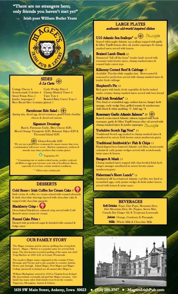 Magee's Irish Pub & Eatery - Ankeny, IA menu_pic