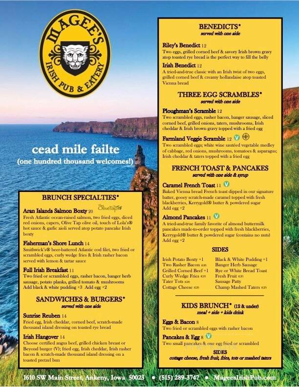 Magee's Irish Pub & Eatery - Ankeny, IA menu_pic