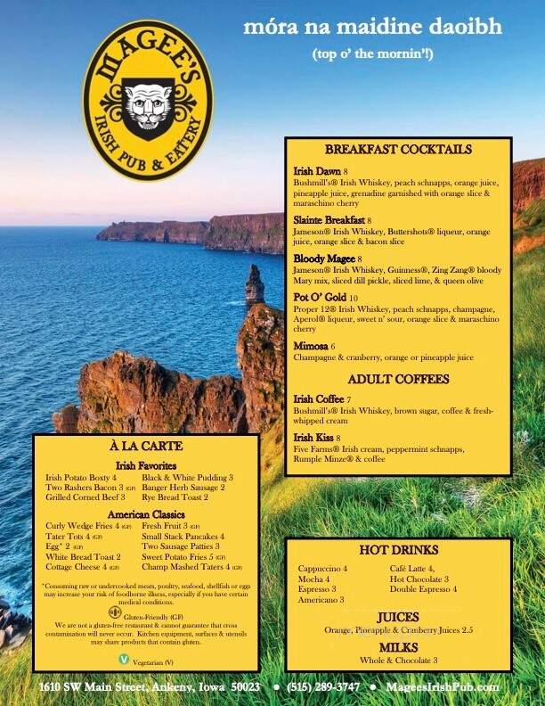 Magee's Irish Pub & Eatery - Ankeny, IA menu_pic