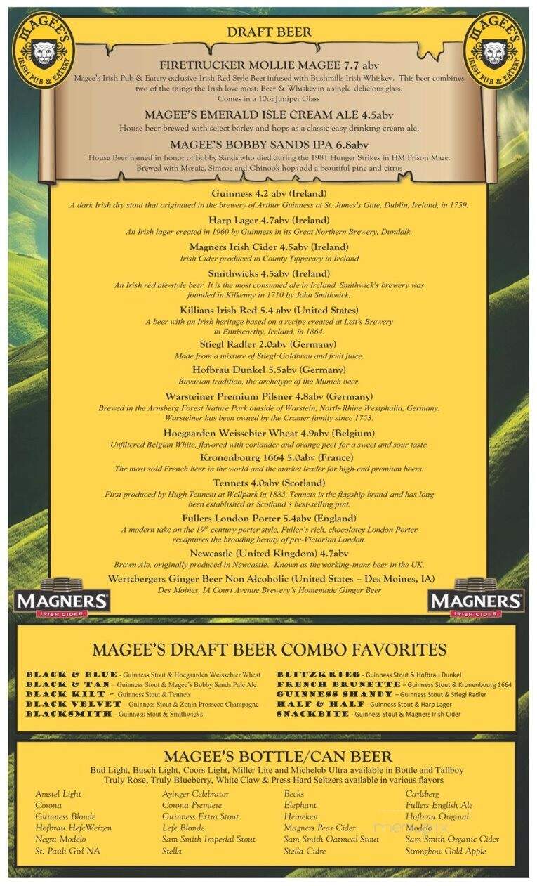Magee's Irish Pub & Eatery - Ankeny, IA menu_pic
