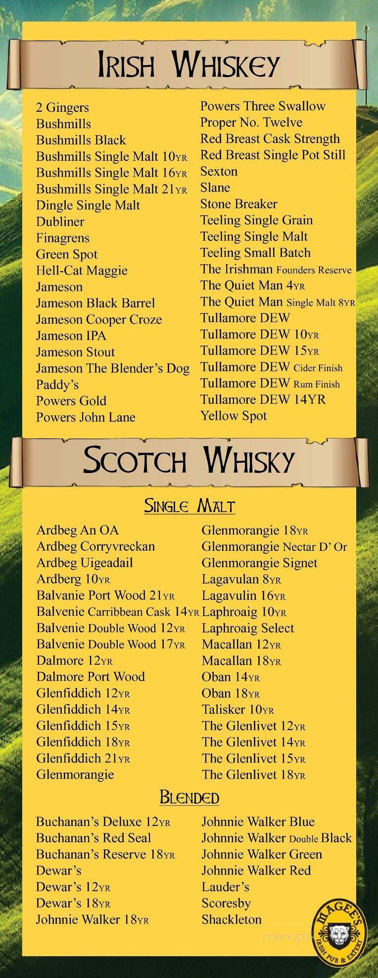 Magee's Irish Pub & Eatery - Ankeny, IA menu_pic