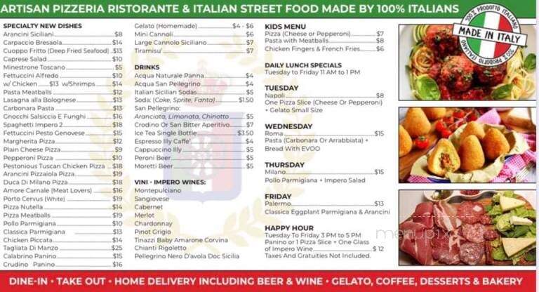 Impero Italiano - Houston, TX menu_pic