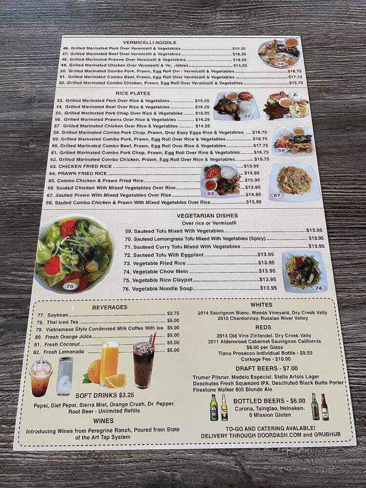 Pho Benny - Lafayette, CA menu_pic